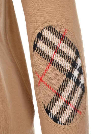 Shop Burberry Vintage Check Detail Sweater In Beige