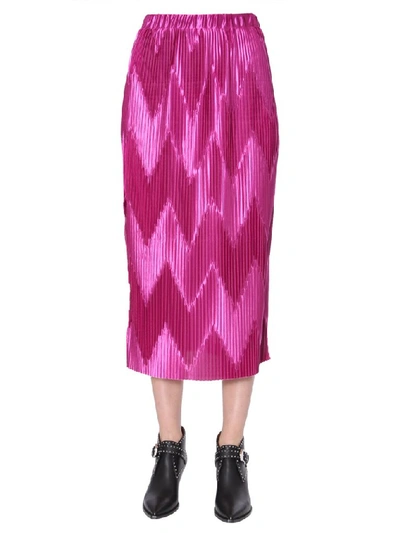 Shop Givenchy Pattern Printed Midi Skirt In Pink