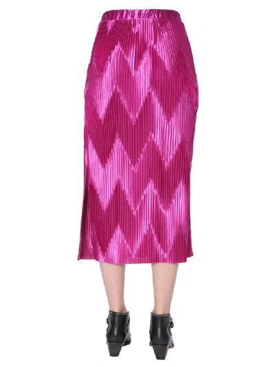 Shop Givenchy Pattern Printed Midi Skirt In Pink