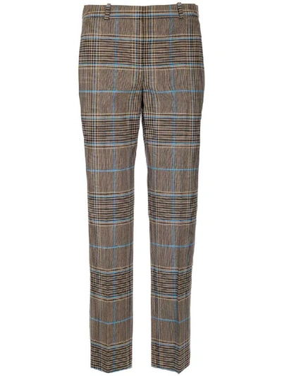 Shop Givenchy Plaid Cigarette Trousers In Multicolor