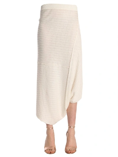 Shop Jw Anderson Asymmetric Draped Skirt In White