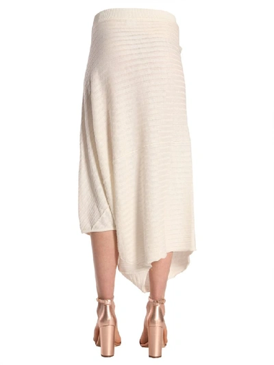 Shop Jw Anderson Asymmetric Draped Skirt In White