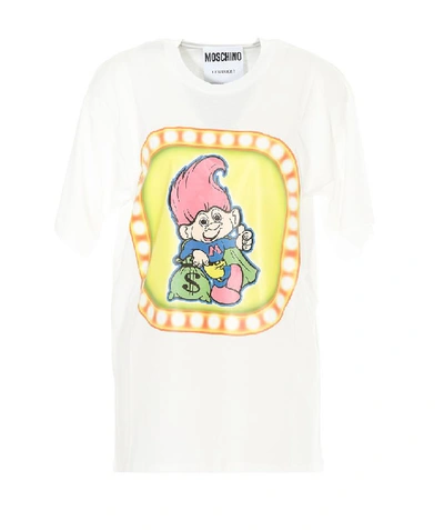 Shop Moschino Graphic Print T In White