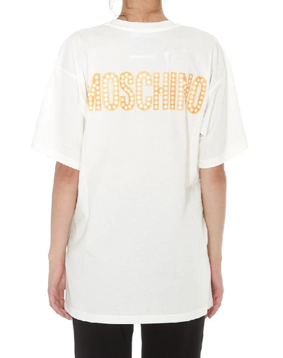 Shop Moschino Graphic Print T In White