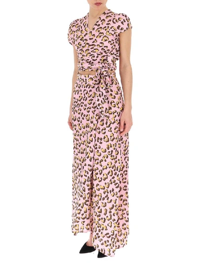 Shop Andamane Leopard Print Wrap Dress In Multi