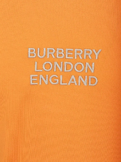 Shop Burberry Logo Embroidered T In Orange