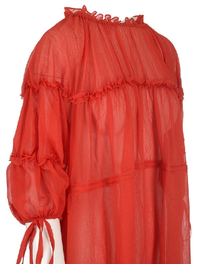 Shop Rejina Pyo Balloon Sleeve Midi Dress In Red