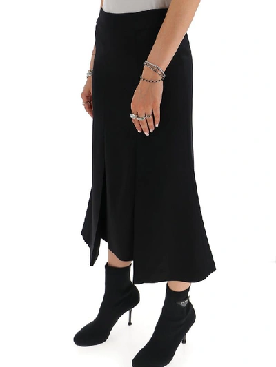 Shop Alexander Mcqueen High Waist Flared Midi Skirt In Black