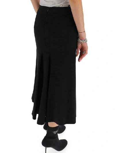 Shop Alexander Mcqueen High Waist Flared Midi Skirt In Black