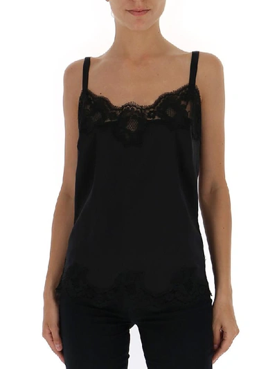 Shop Dolce & Gabbana Lace Detail Camisole In Black