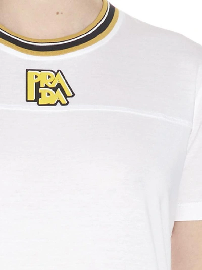 Shop Prada Logo Crewneck T In White