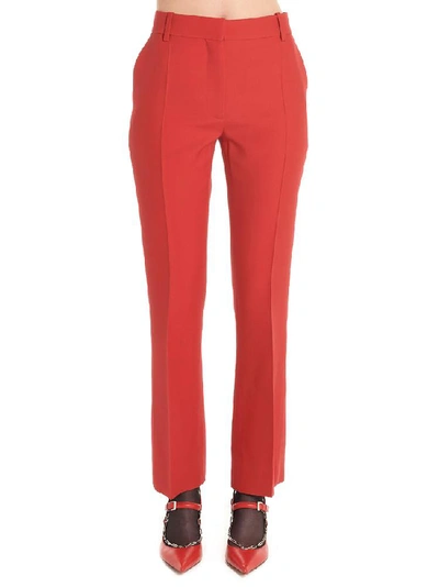 Shop Valentino Flared Tailored Trousers In Red