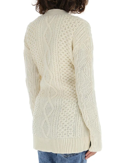 Shop Proenza Schouler Belted Cable Knit Cardigan In White