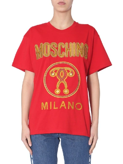 Shop Moschino Logo Printed T In Red