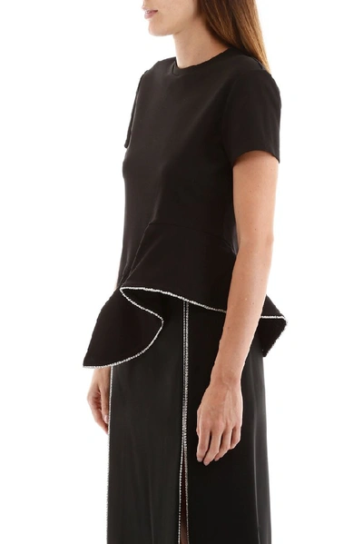 Shop Area Asymmetric Ruffle T In Black