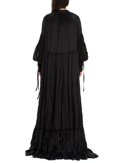 Shop Ann Demeulemeester Asymmetric Pleated Detail Dress In Black