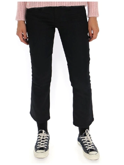 Shop Saint Laurent Cropped Jeans In Black