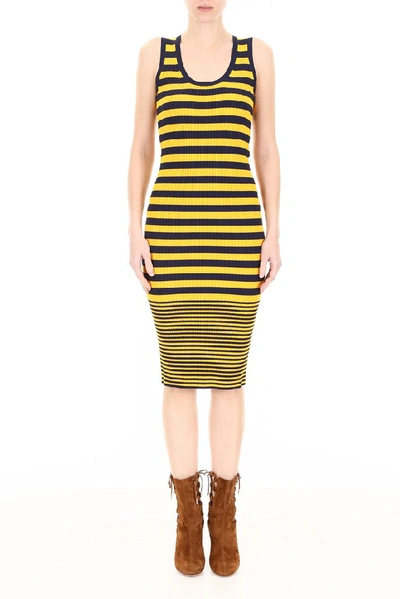 Michael Michael Kors Striped Dress In Yellow,blue | ModeSens