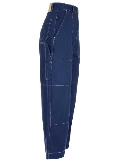 Shop Chloé High Waist Cropped Jeans In Blue