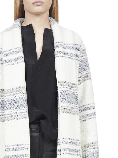 Shop Isabel Marant Étoile Striped Panelled Straight Coat In Multi