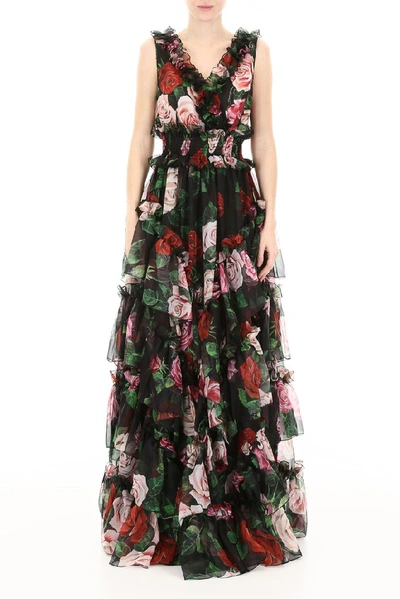 Shop Dolce & Gabbana Floral Print Dress In Multi