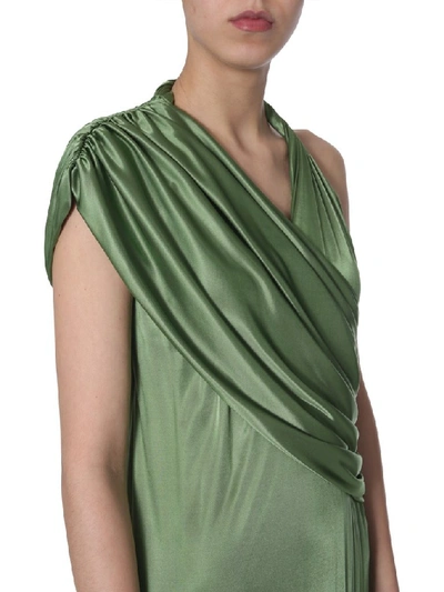 Shop Lanvin Draped Neckline Dress In Green
