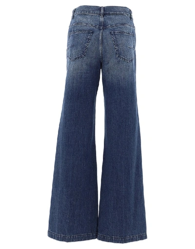 Shop Dior Flared Wide Leg Jeans In Blue