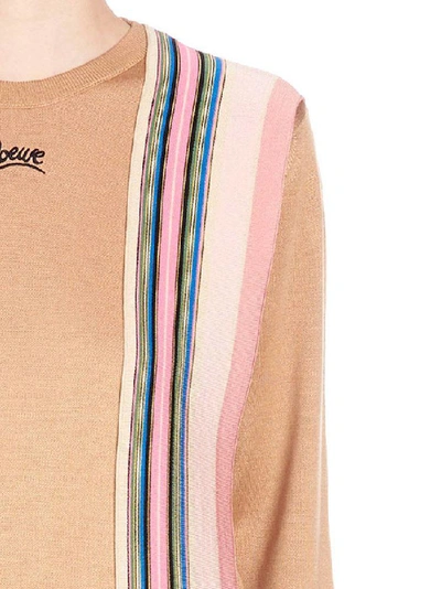 Shop Loewe Striped Scarf Sweater In Multi