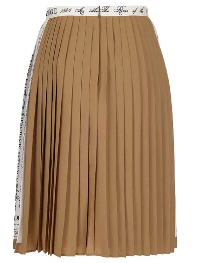 Shop Burberry Graphic Print Pleated Cady Skirt In Multicolor