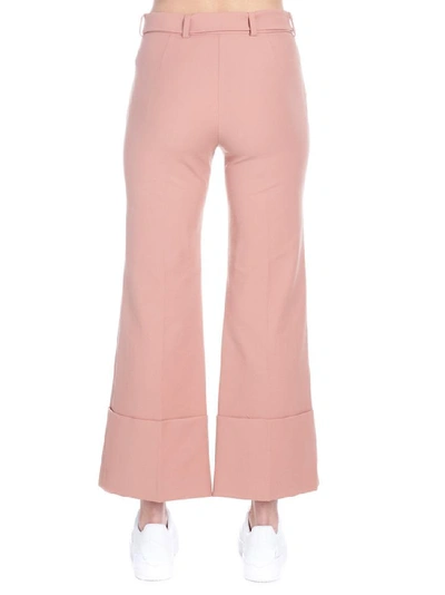 Shop Sara Battaglia Cropped Flare Trousers In Pink