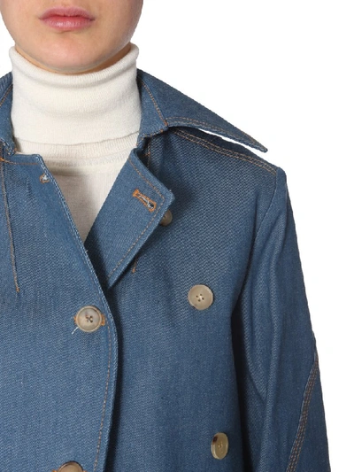 Shop Lanvin Oversize Collar Denim Jacket In Blue