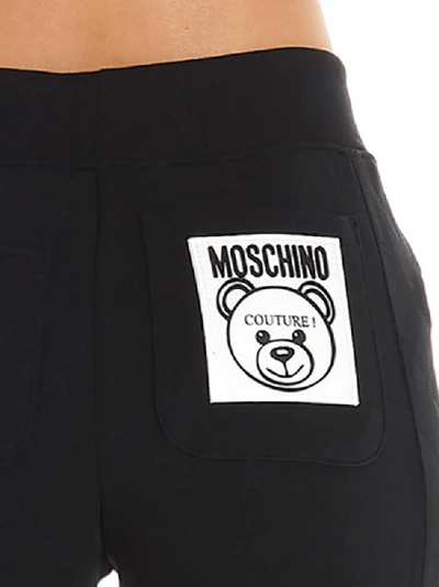 Shop Moschino Logo Patch Track Trousers In Black