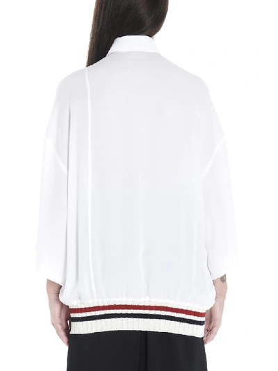 Shop Loewe Stripe Trimmed Polo Shirt In White