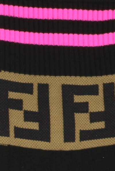 Shop Fendi Ff Logo Socks In Black