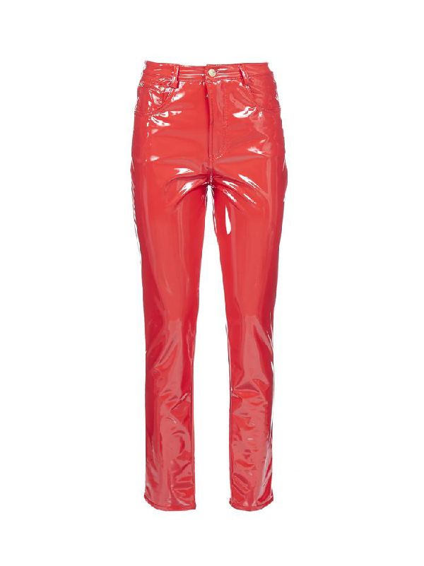 Chiara Ferragni Five Pocket Vinyl Pants In Red | ModeSens