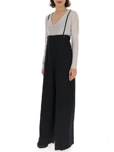 Shop Mm6 Maison Margiela Suspenders Flared Jumpsuit In Black