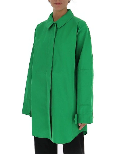 Shop Jacquemus La Chemise Loya Shirt In Green