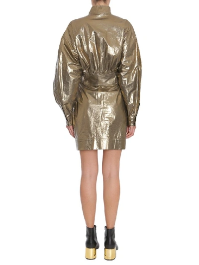 Shop Kenzo Military Metallic Dress In Gold