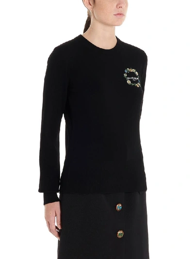 Shop Givenchy Slim Fit Logo Sweater In Black