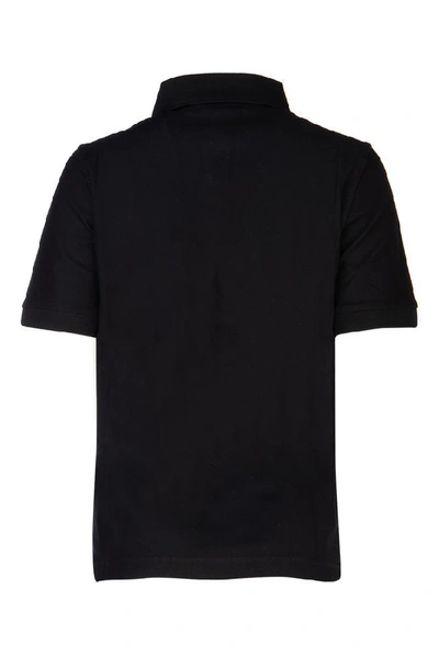 Shop Burberry Logo Patch Polo Shirt In Black