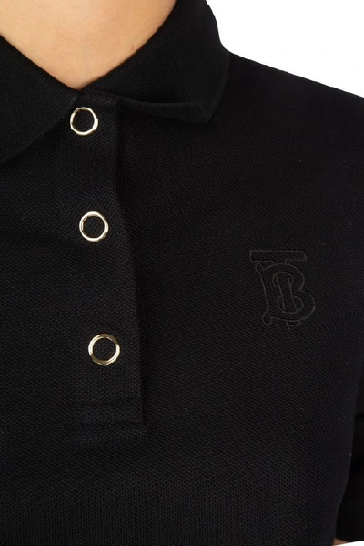 Shop Burberry Logo Patch Polo Shirt In Black