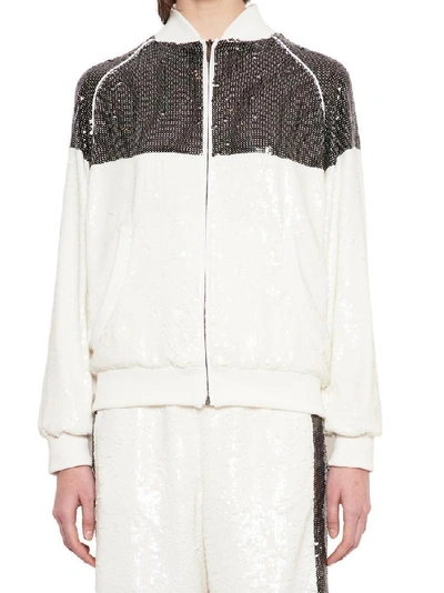 Shop Alberta Ferretti Rainbow Week Bomber Jacket In White