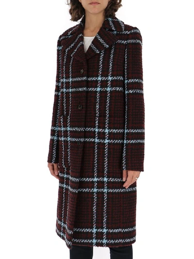 Shop Mulberry Single Breasted Check Coat In Multi