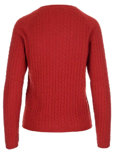 Shop Max Mara Cable Knit Sweater In Red