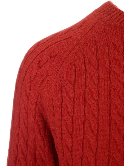 Shop Max Mara Cable Knit Sweater In Red