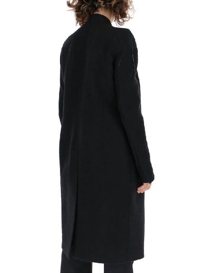 Shop Rick Owens Studded Wrap Around Coat In Black