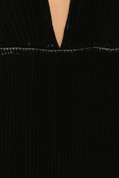 Shop Saint Laurent Plunging Neckline Mini Dress In Black
