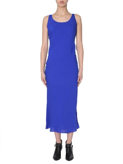 Shop Maison Margiela Plain Shift Dress In Blue