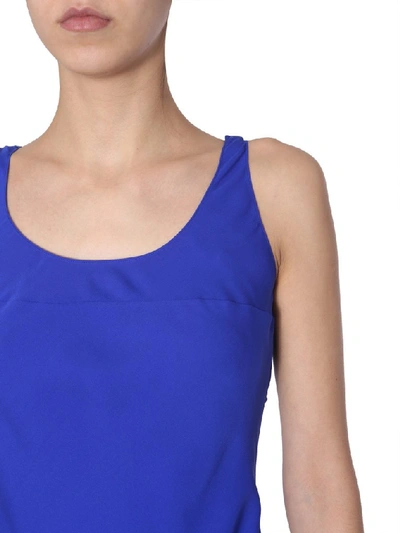 Shop Maison Margiela Plain Shift Dress In Blue