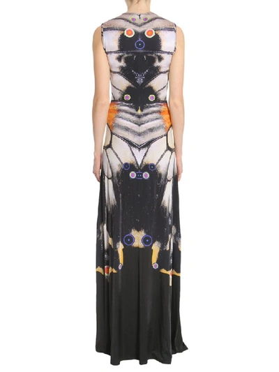 Shop Givenchy Butterfly Printed Long Dress In Multicolour